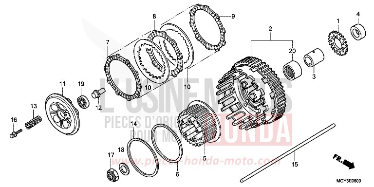 EMBRAYAGE von VFR800X „Crossrunner“ CANDY BLAZING RED (R195) von 2011